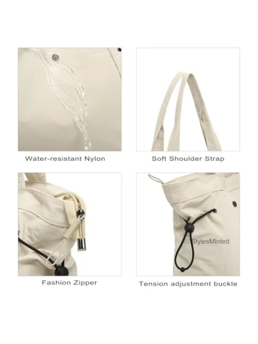 Feather-Light Tote Bag for Women, Heavy-Duty Nylon Shoulder Purse, Fits 16